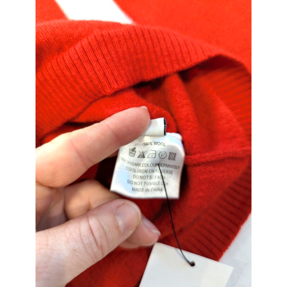 Women’s Bella Freud 1970 Merino Wool Jumper Sweater Top Size XS Red - Picture 9 of 9